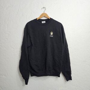Black embroidered boba crewneck sweatshirt